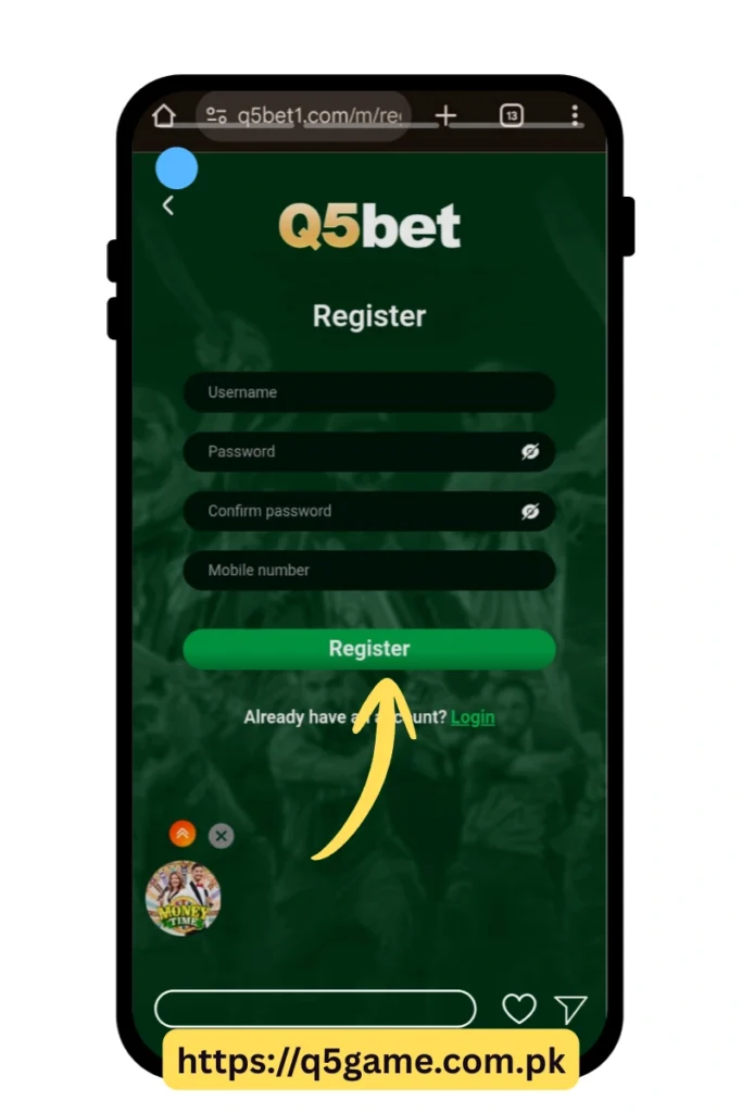 Q5 Bet Game register